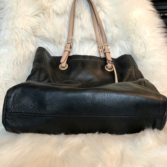 Michael Kors Tote Purse, Leather, Black & Tan, FUC - Picture 5 of 16